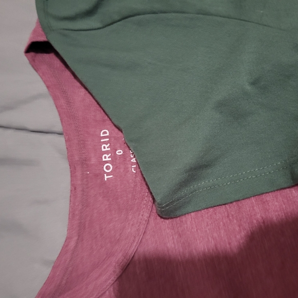 Torrid Green and Pink V-Neck T-Shirts - Picture 3 of 4